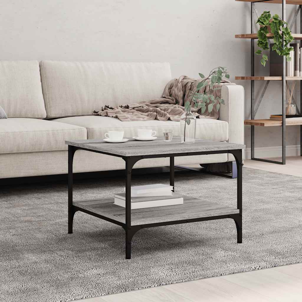 vidaXL Table basse gris Sonoma 55x55x40 cm aggloméré