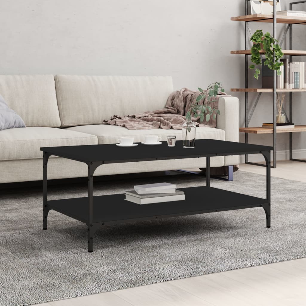 vidaXL Table basse Noir 100x55x40 cm Bois d'ingénierie
