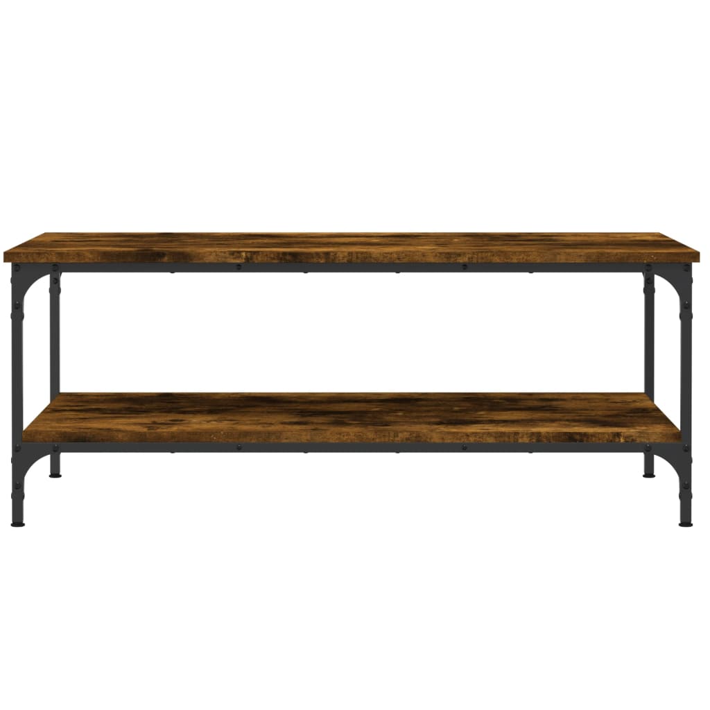 vidaXL Table basse en bois d'ingénierie, chêne fumé, 100 x 55 x 40 cm