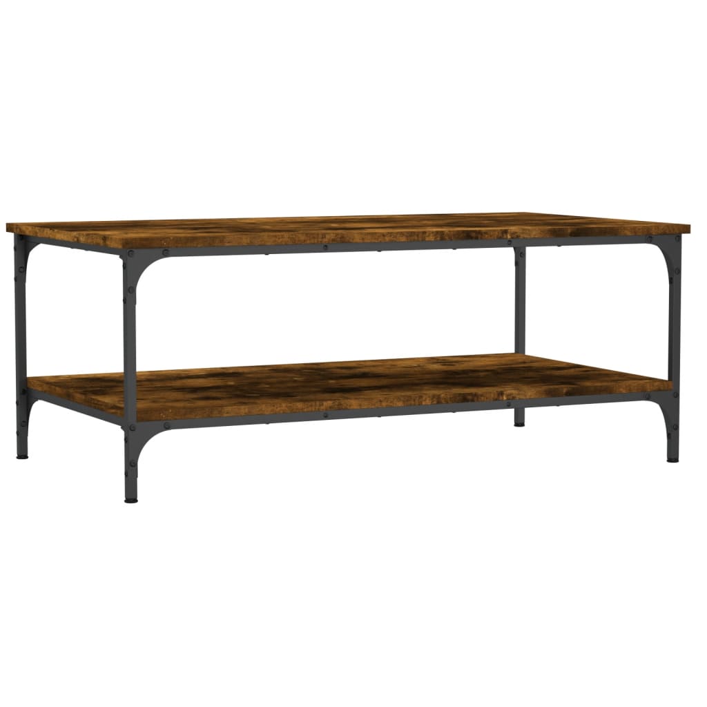 vidaXL Table basse en bois d'ingénierie, chêne fumé, 100 x 55 x 40 cm