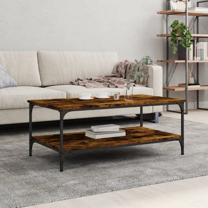 vidaXL Table basse en bois d'ingénierie, chêne fumé, 100 x 55 x 40 cm