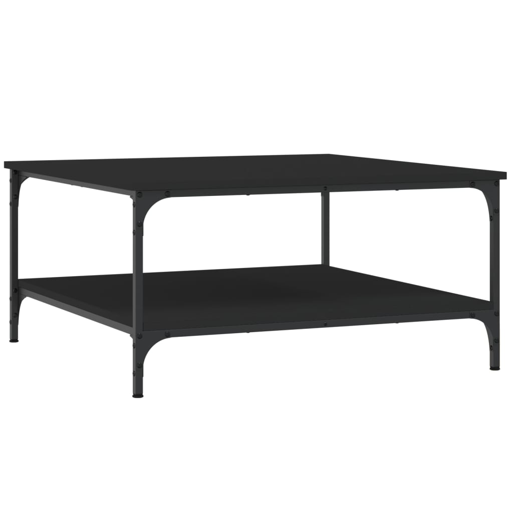 vidaXL Table basse noire 80x80x40 cm Bois d'ingénierie