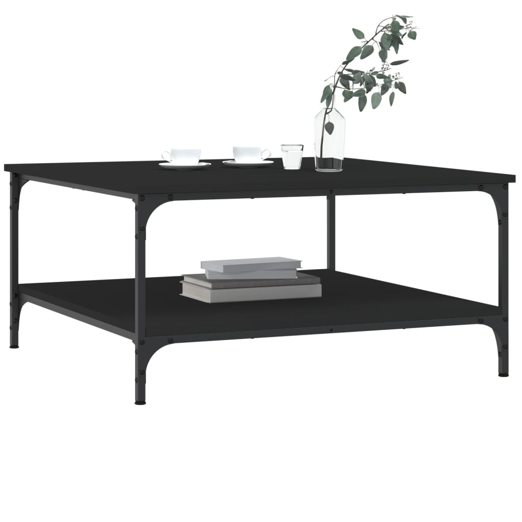 vidaXL Table basse noire 80x80x40 cm Bois d'ingénierie