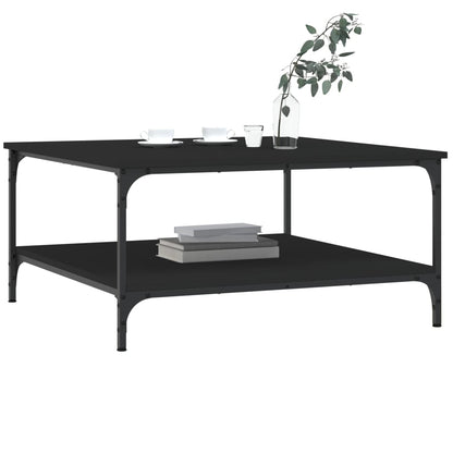 vidaXL Table basse noire 80x80x40 cm Bois d'ingénierie