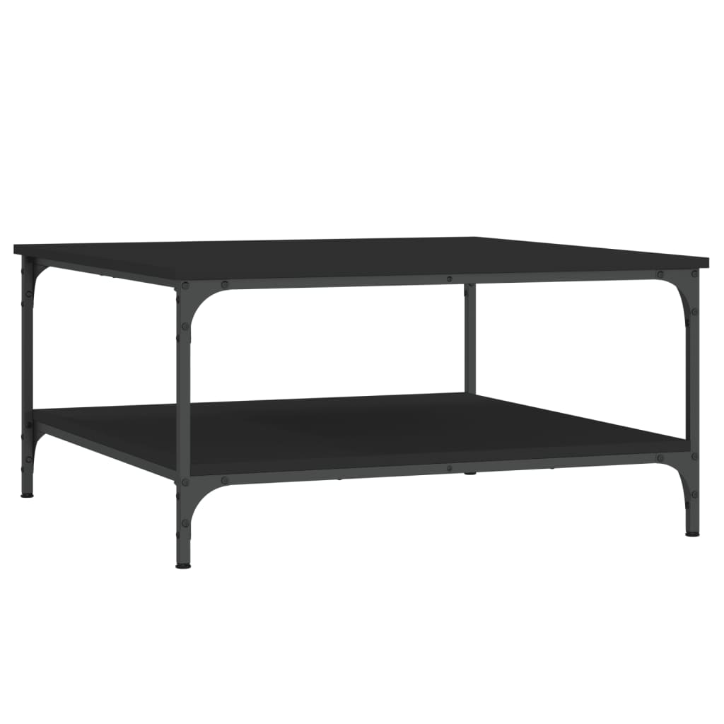 vidaXL Table basse noire 80x80x40 cm Bois d'ingénierie
