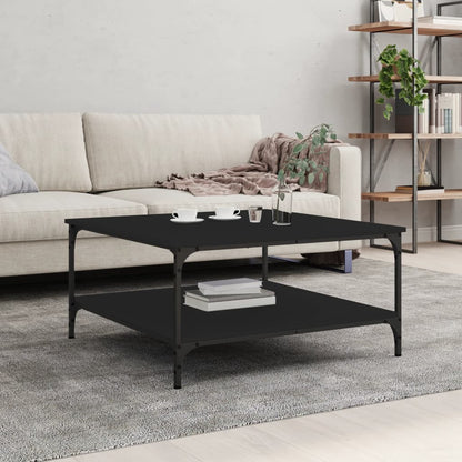 vidaXL Table basse noire 80x80x40 cm Bois d'ingénierie