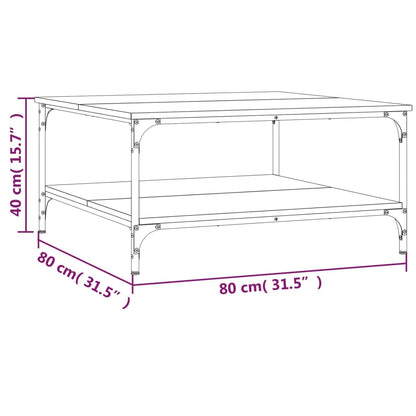 vidaXL Table basse chêne Sonoma 80x80x40 cm aggloméré