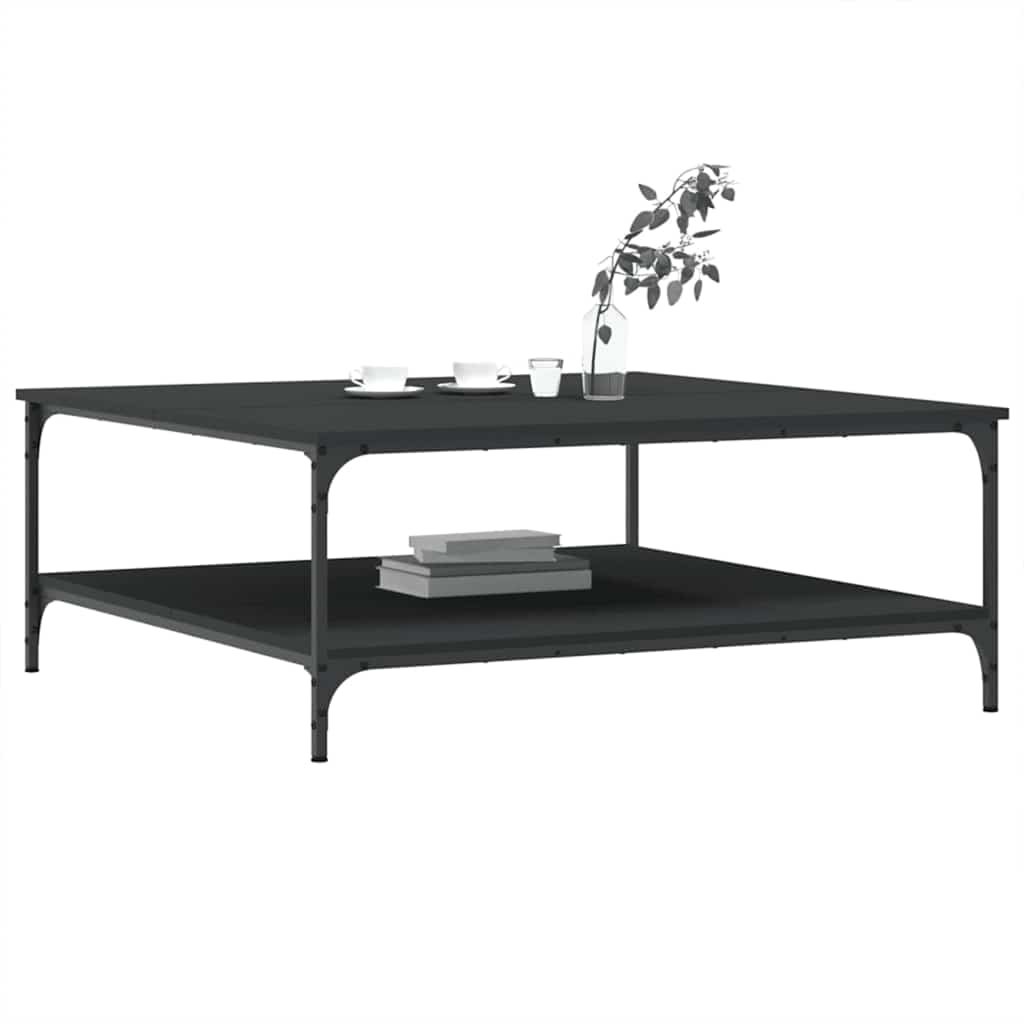 vidaXL Table basse noire 100x100x40 cm, bois d'ingénierie