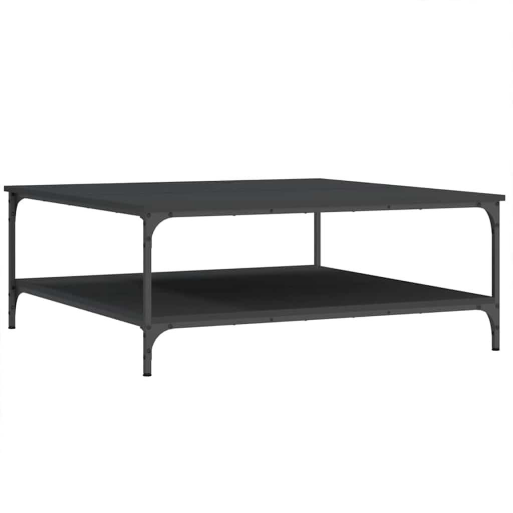 vidaXL Table basse noire 100x100x40 cm, bois d'ingénierie