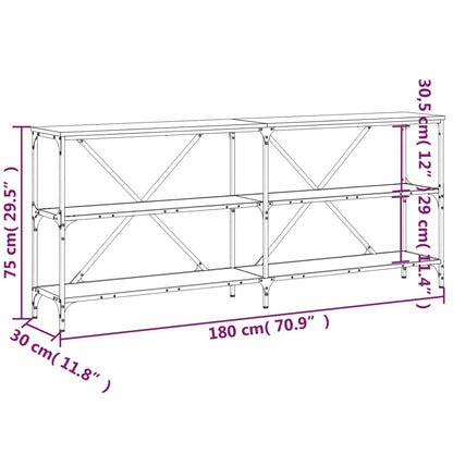 vidaXL Konsolentisch Schwarz 180x30x75 cm Holzwerkstoff und Eisen