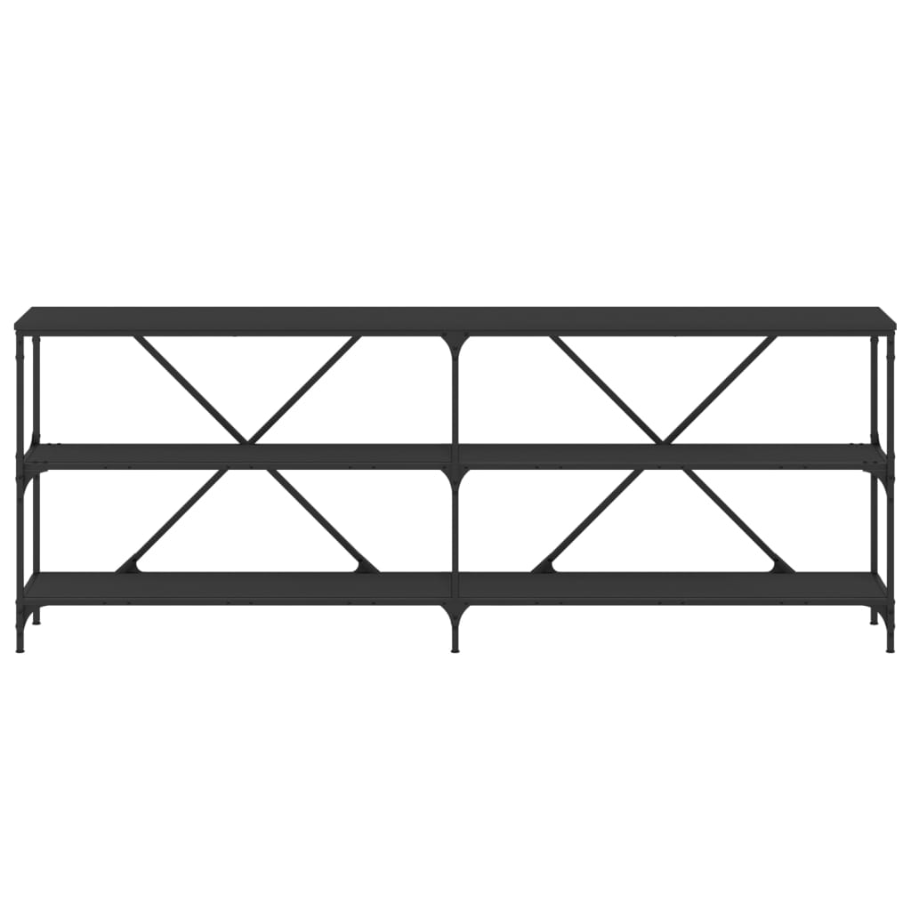 vidaXL Konsolentisch Schwarz 200x30x75 cm Holzwerkstoff und Eisen