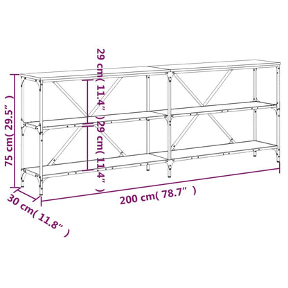 vidaXL Konsolentisch Sonoma-Eiche 200x30x75 cm Holzwerkstoff und Eisen