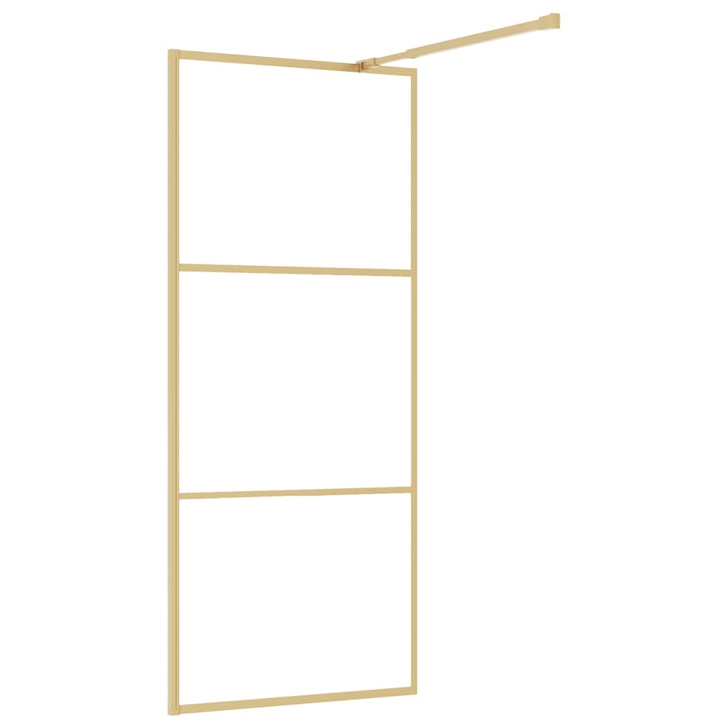 Duschwand für Begehbare Dusche mit ESG Klarglas Golden 80x195cm