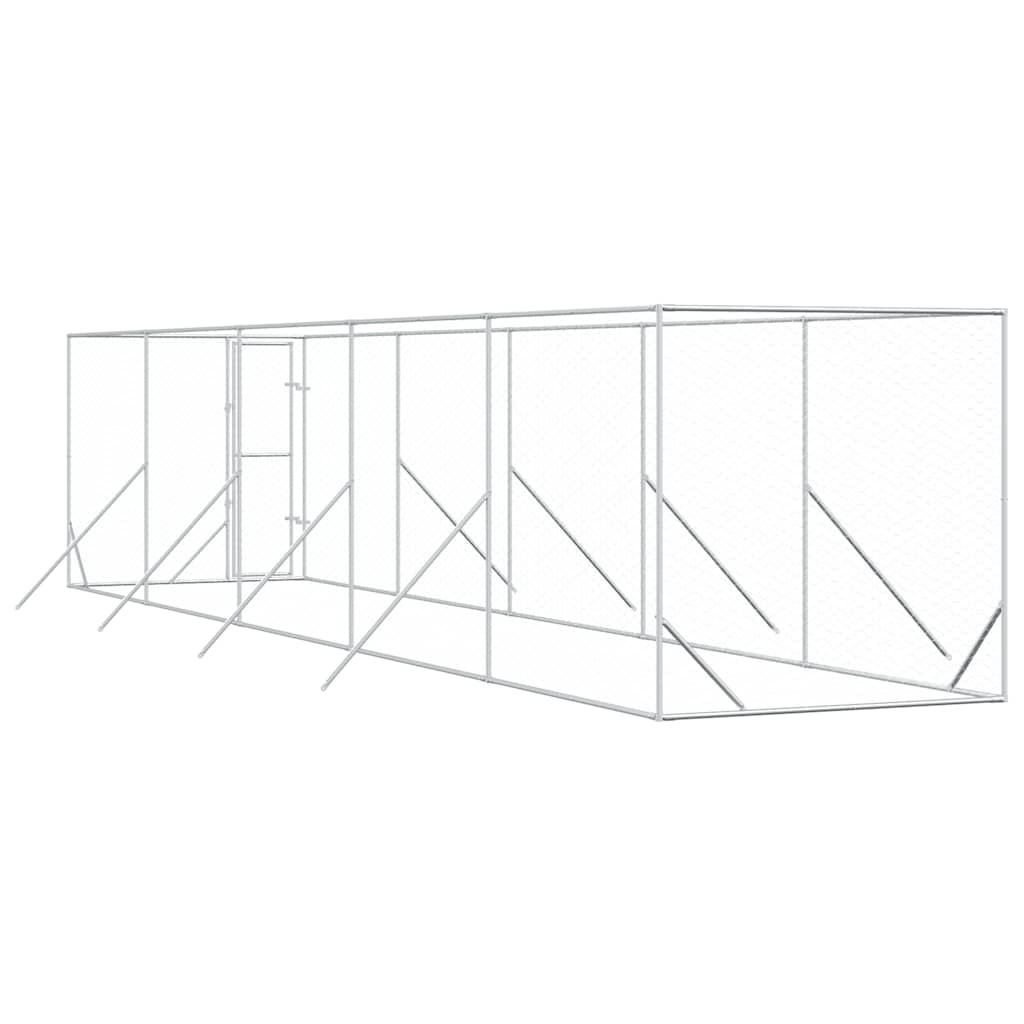 Outdoor-Hundezwinger Silbern 2x10x2 m Verzinkter Stahl