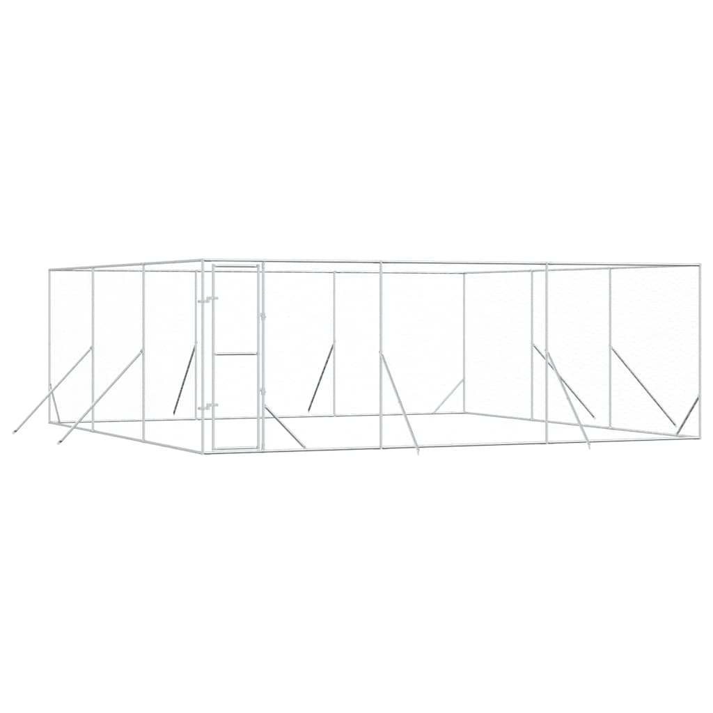 Outdoor-Hundezwinger Silbern 6x6x2 m Verzinkter Stahl