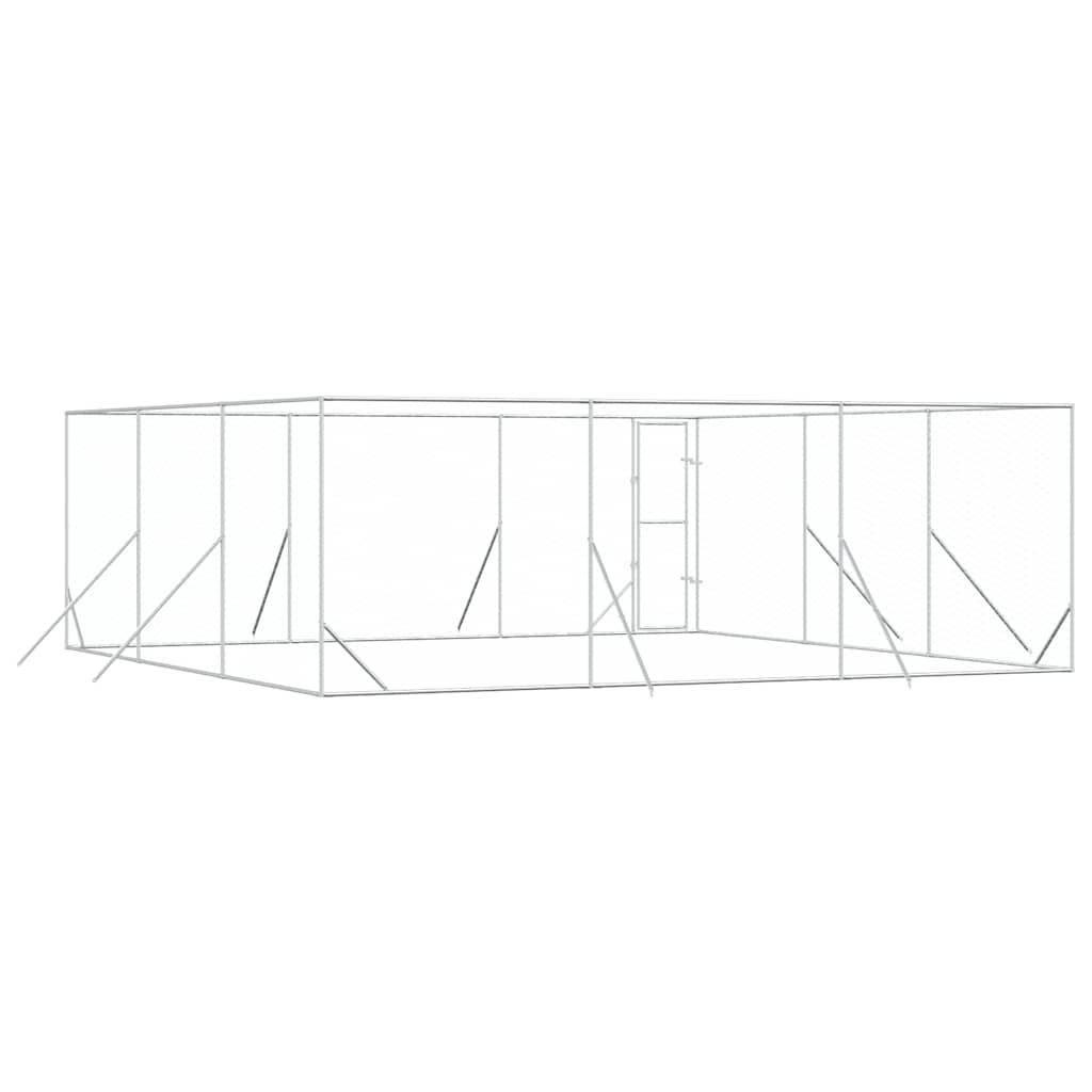 Outdoor-Hundezwinger Silbern 6x6x2 m Verzinkter Stahl