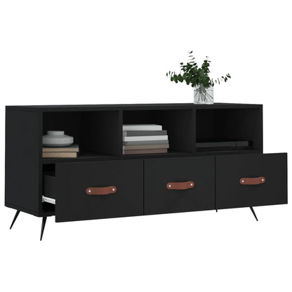 vidaXL Meuble TV Noir 102x36x50 cm Bois d'ingénierie