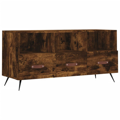 vidaXL Meuble TV chêne fumé 102x36x50 cm Aggloméré