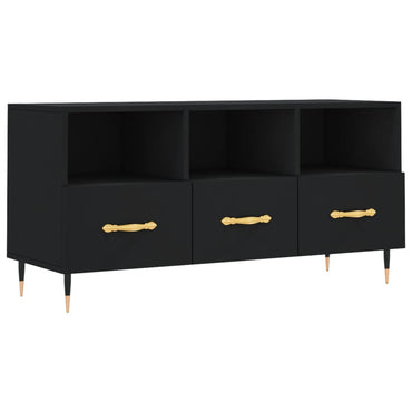 vidaXL Meuble TV Noir 102x36x50 cm Bois d'ingénierie