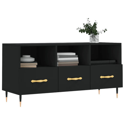 vidaXL Meuble TV Noir 102x36x50 cm Bois d'ingénierie