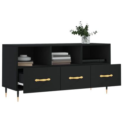 vidaXL Meuble TV Noir 102x36x50 cm Bois d'ingénierie