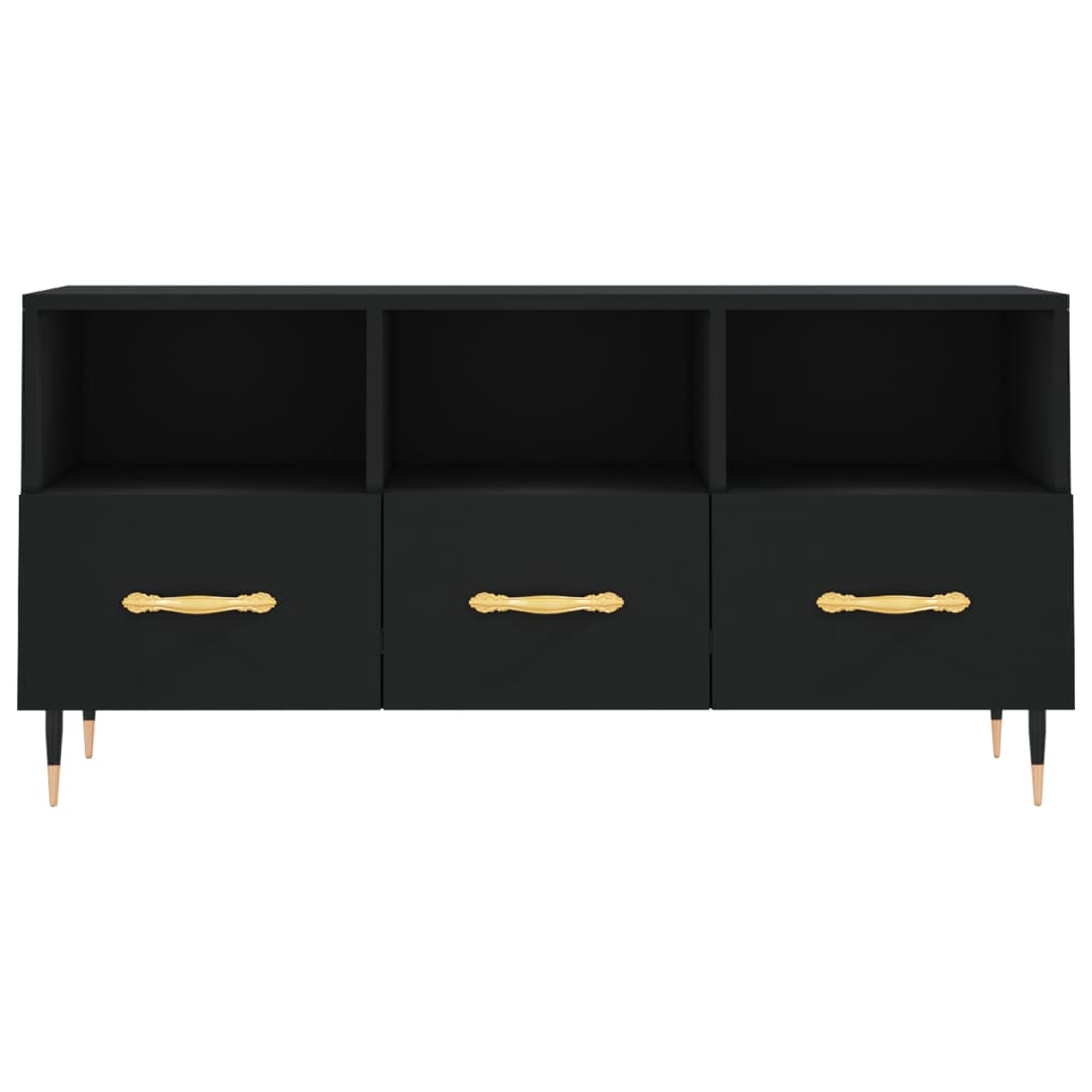 vidaXL Meuble TV Noir 102x36x50 cm Bois d'ingénierie
