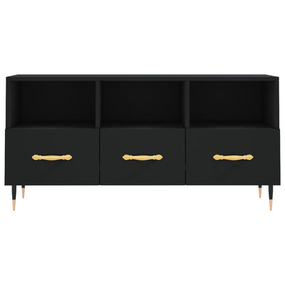 vidaXL Meuble TV Noir 102x36x50 cm Bois d'ingénierie