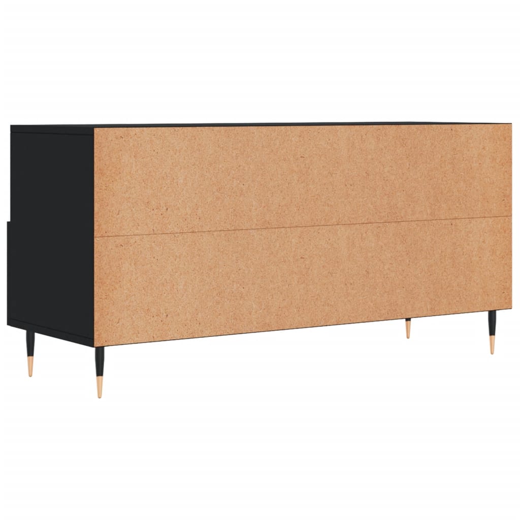 vidaXL Meuble TV Noir 102x36x50 cm Bois d'ingénierie
