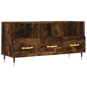 vidaXL Meuble TV chêne fumé 102x36x50 cm Aggloméré