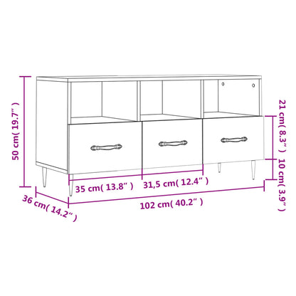 vidaXL TV-Schrank Räuchereiche 102x36x50 cm Holzwerkstoff