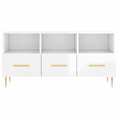 vidaXL TV-Schrank Hochglanz-Weiß 102x36x50 cm Holzwerkstoff