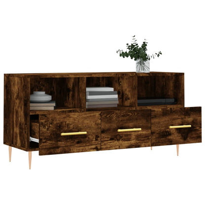 vidaXL Meuble TV chêne fumé 102x36x50 cm Aggloméré