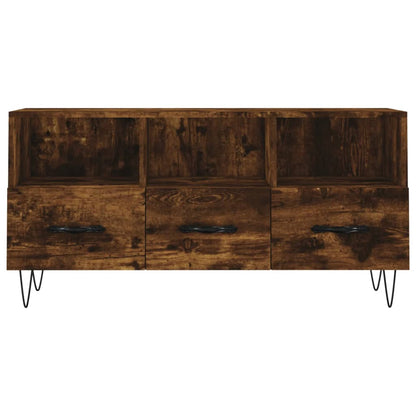 vidaXL Meuble TV chêne fumé 102x36x50 cm Aggloméré