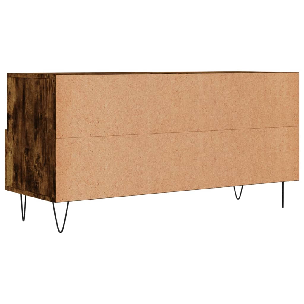 vidaXL Meuble TV chêne fumé 102x36x50 cm Aggloméré