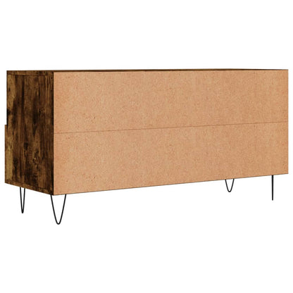 vidaXL Meuble TV chêne fumé 102x36x50 cm Aggloméré