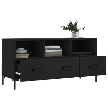 vidaXL Meuble TV Noir 102x36x50 cm Bois d'ingénierie
