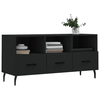 vidaXL Meuble TV Noir 102x36x50 cm Bois d'ingénierie