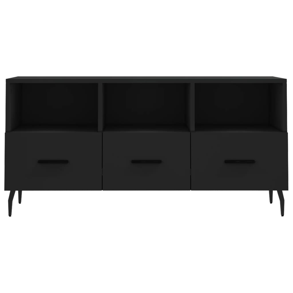 vidaXL Meuble TV Noir 102x36x50 cm Bois d'ingénierie