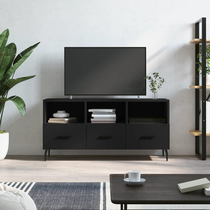 vidaXL Meuble TV Noir 102x36x50 cm Bois d'ingénierie