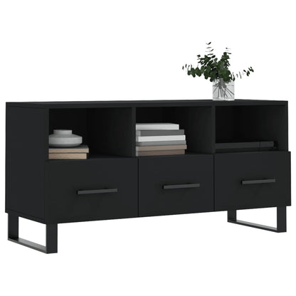 vidaXL Meuble TV Noir 102x36x50 cm Bois d'ingénierie