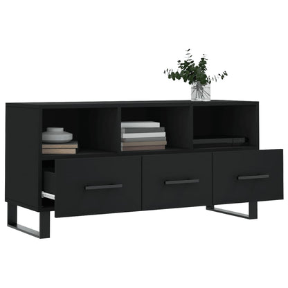 vidaXL Meuble TV Noir 102x36x50 cm Bois d'ingénierie