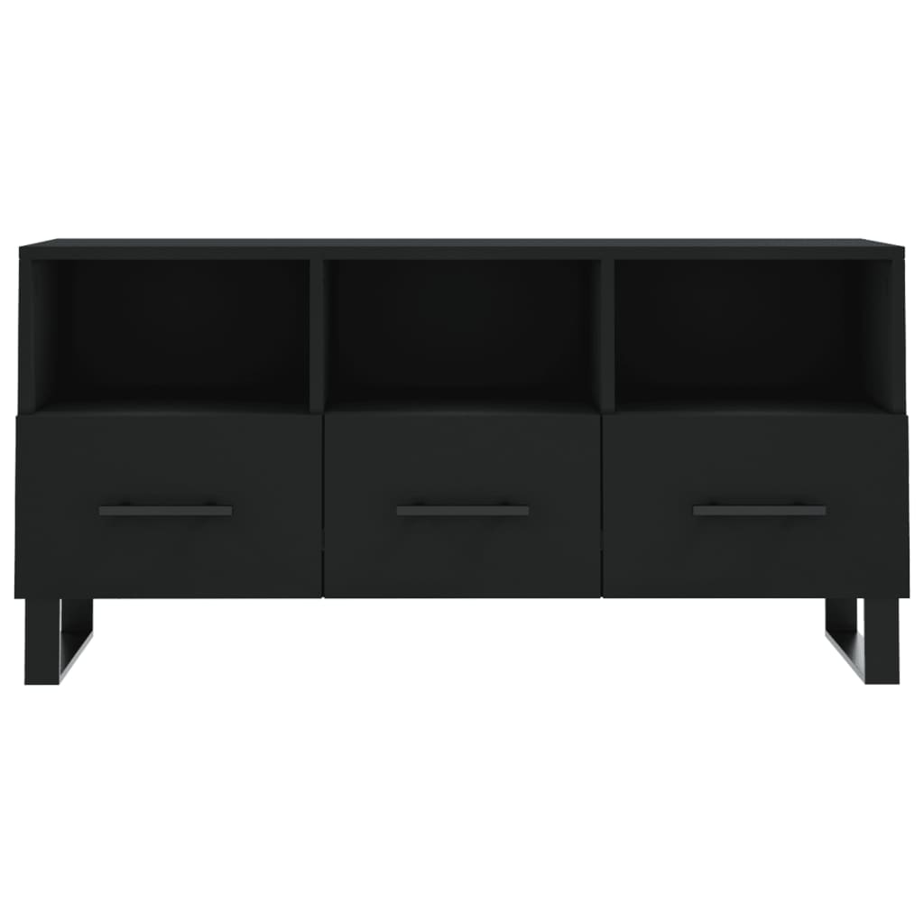vidaXL Meuble TV Noir 102x36x50 cm Bois d'ingénierie