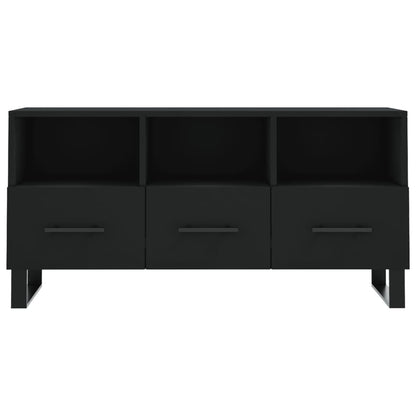 vidaXL Meuble TV Noir 102x36x50 cm Bois d'ingénierie