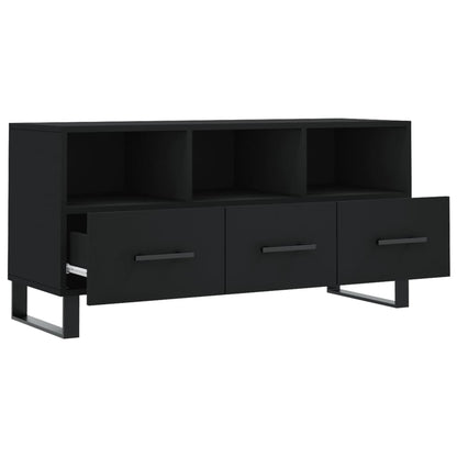 vidaXL Meuble TV Noir 102x36x50 cm Bois d'ingénierie