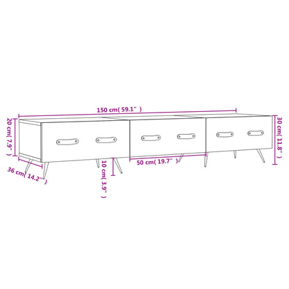 vidaXL TV-Schrank Hochglanz-Weiß 150x36x30 cm Holzwerkstoff