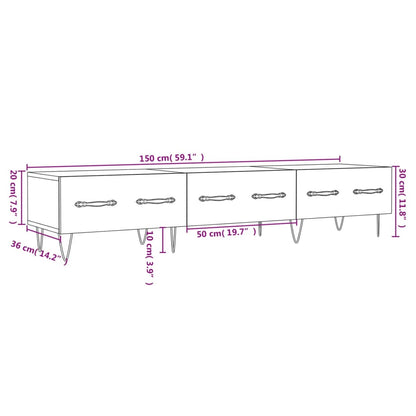 vidaXL TV-Schrank Schwarz 150x36x30 cm Holzwerkstoff