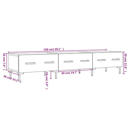 vidaXL TV-Schrank Schwarz 150x36x30 cm Holzwerkstoff