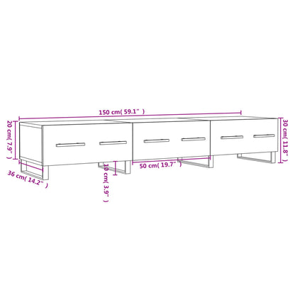 vidaXL TV-Schrank Hochglanz-Weiß 150x36x30 cm Holzwerkstoff