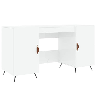 vidaXL Bureau blanc brillant 140x50x75 cm en bois d'ingénierie