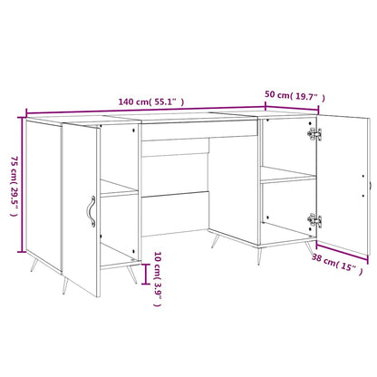 vidaXL Schreibtisch Hochglanz-Weiß 140x50x75 cm Holzwerkstoff